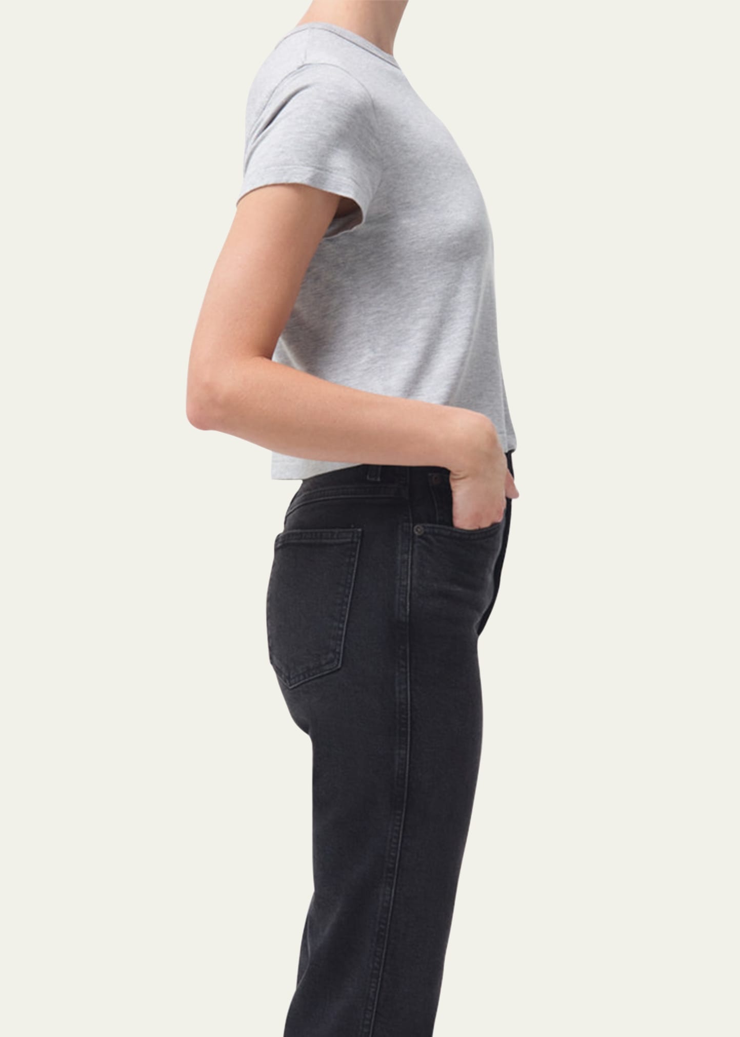 Adine Cropped Cotton Crewneck Tee - 4