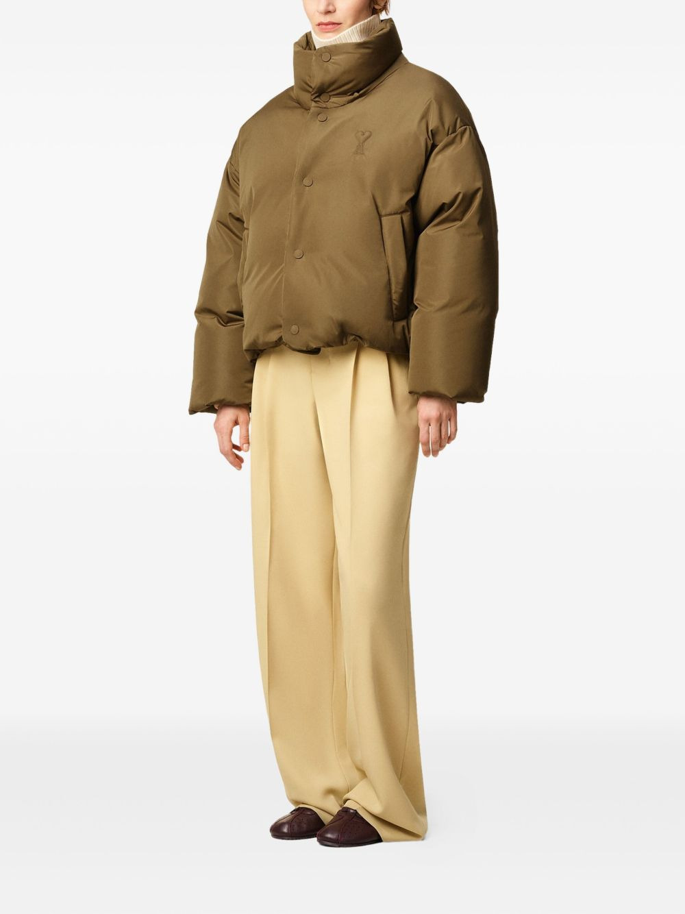 embossed-logo puffer jacket - 3