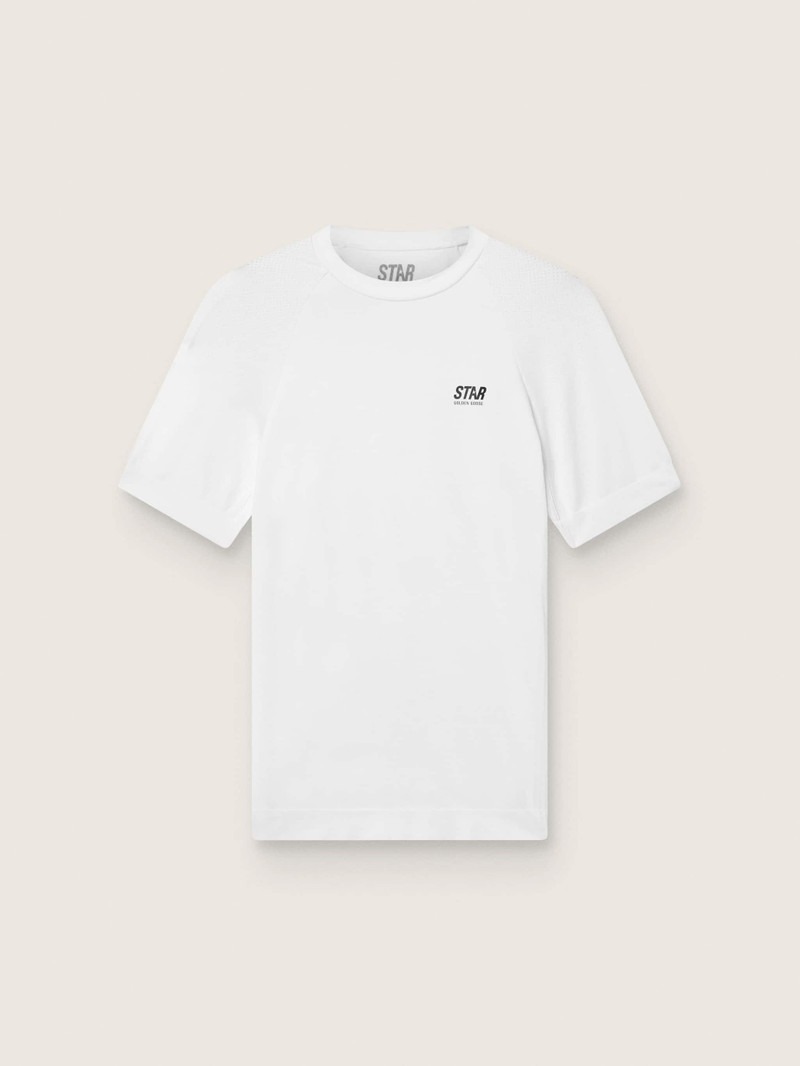 Men's slim-fit white sports T-shirt 1