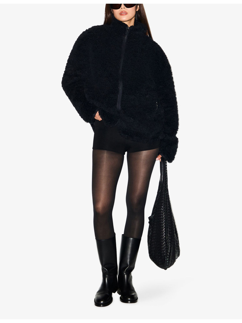 SKIMS Oversized-Fit Mock-Neck Faux-Fur Jacket outlook