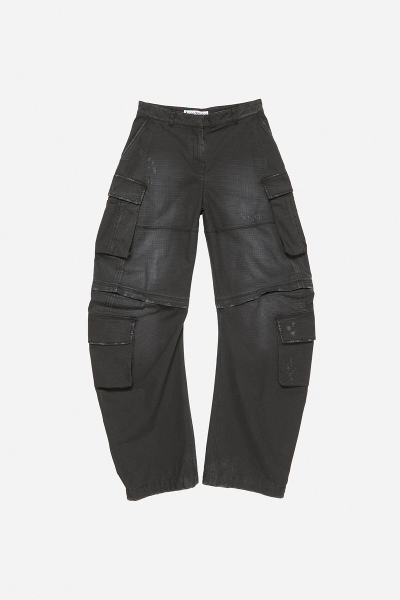 Coated cargo trousers - Black 1
