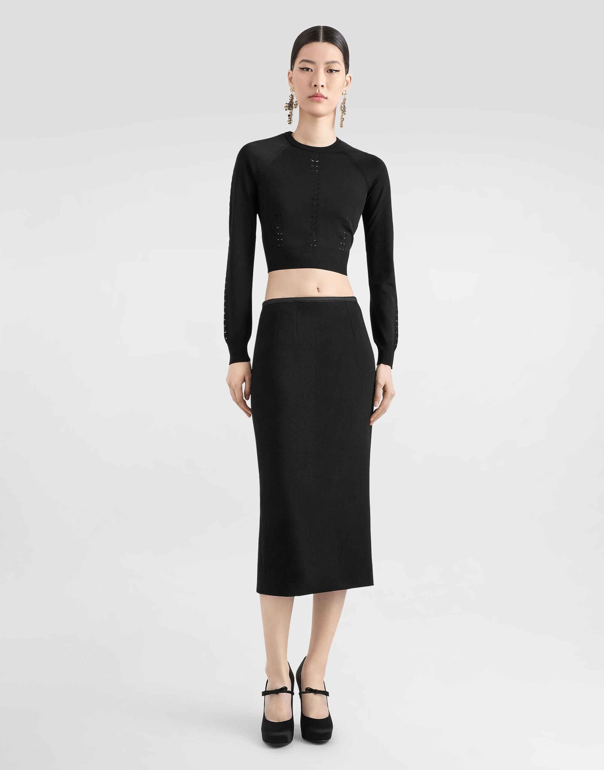Cropped viscose sweater - 2