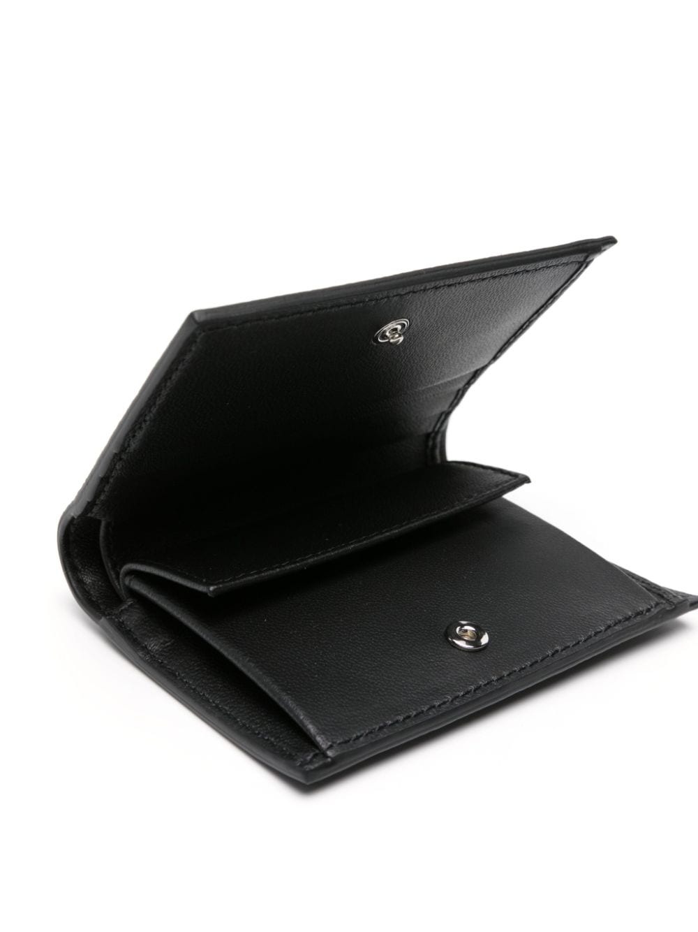 logo-embroidered leather wallet - 3