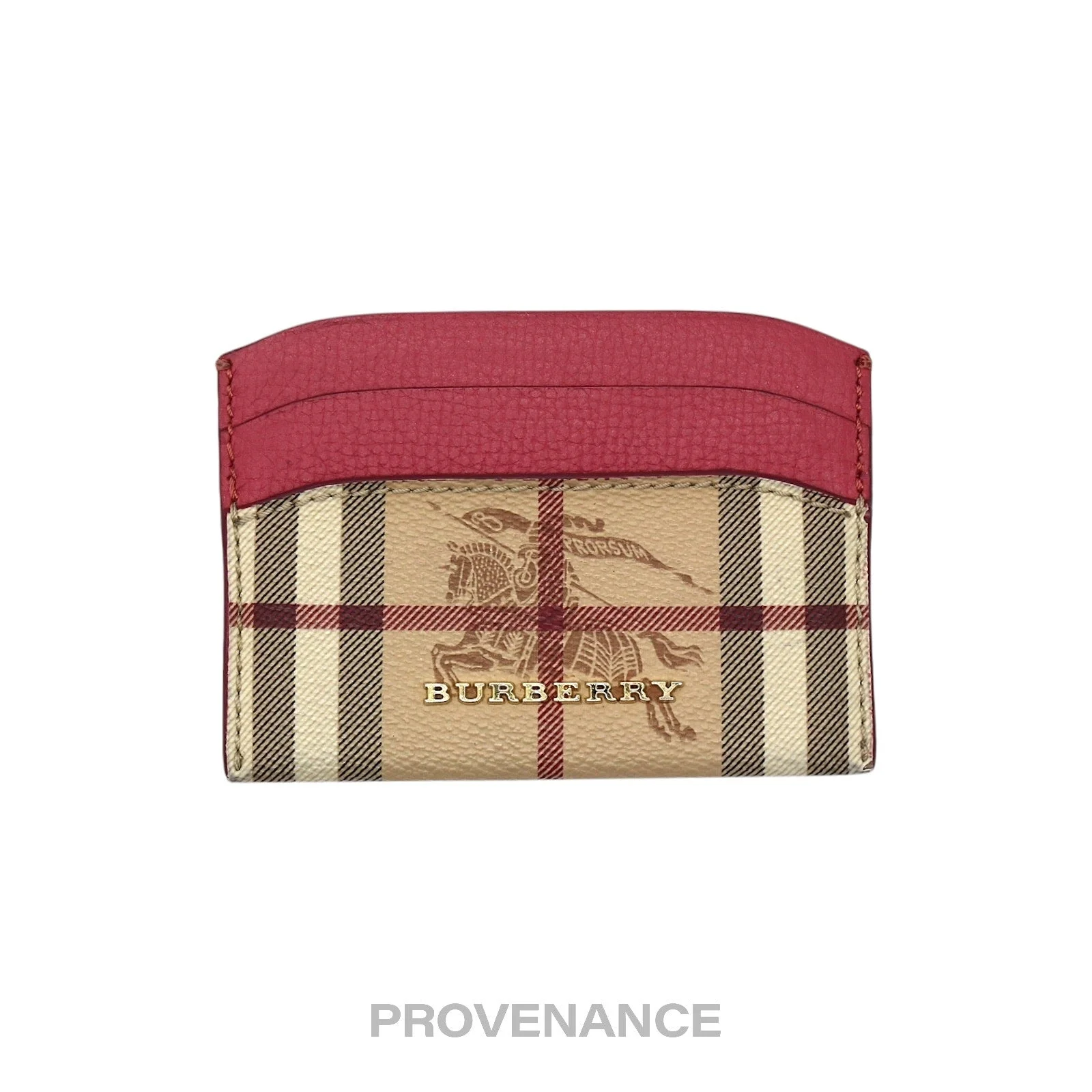 Burberry Card Holder Wallet - Haymarket Check Pink - 1