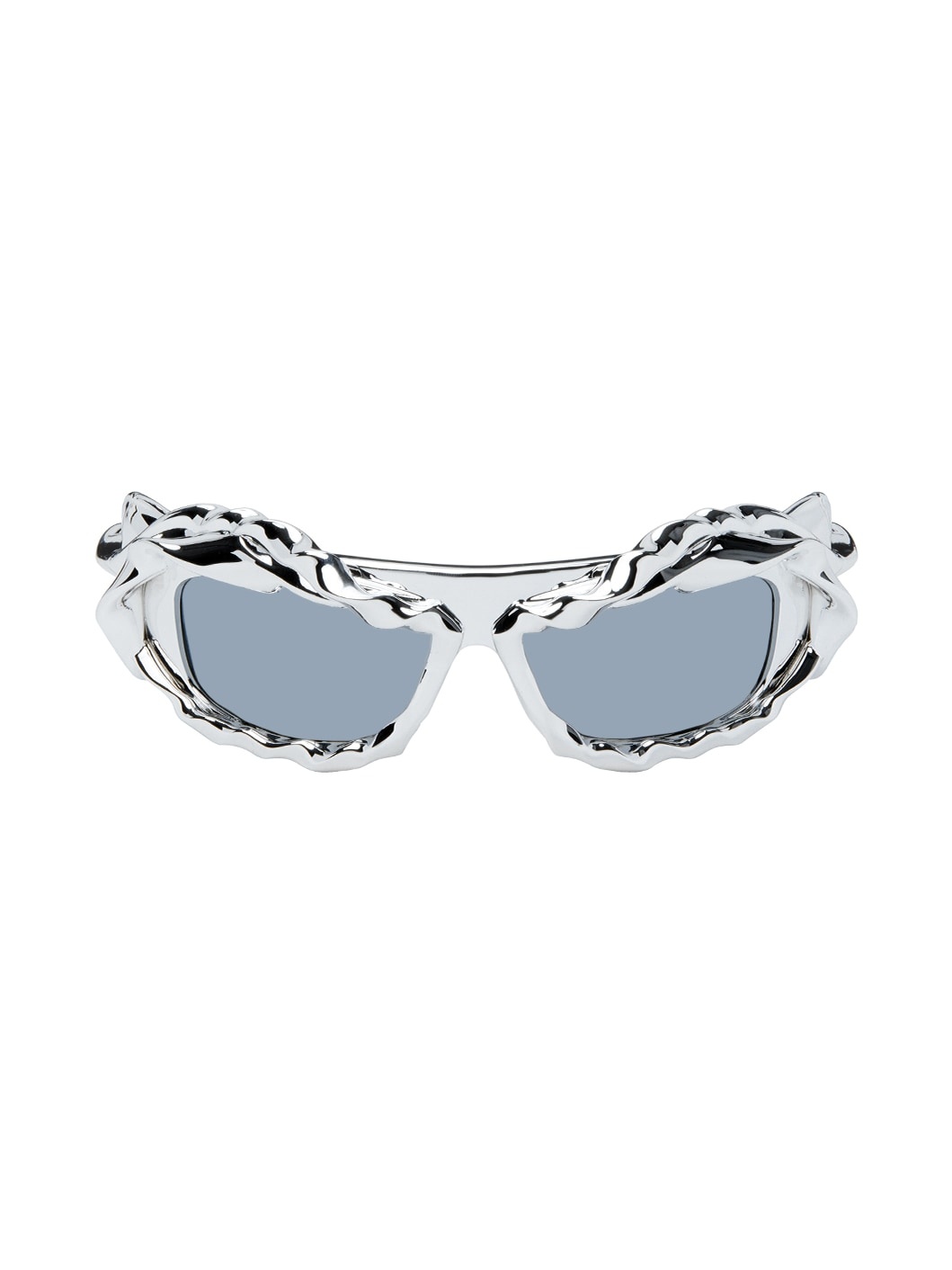 SSENSE Exclusive Silver Twisted Sunglasses - 1