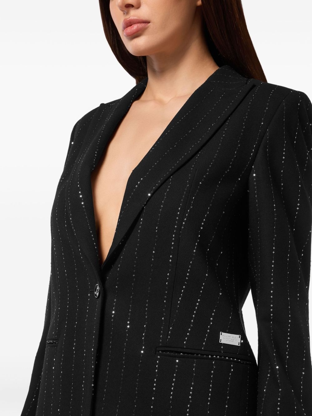 crystal-embellished blazer - 5
