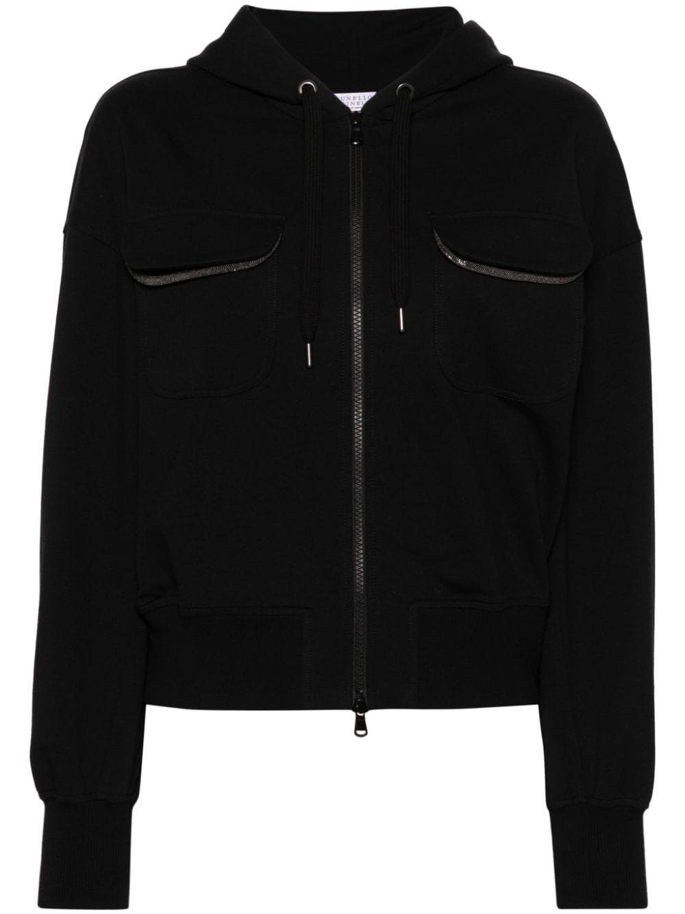 Monili bead-embellished hoodie - 1