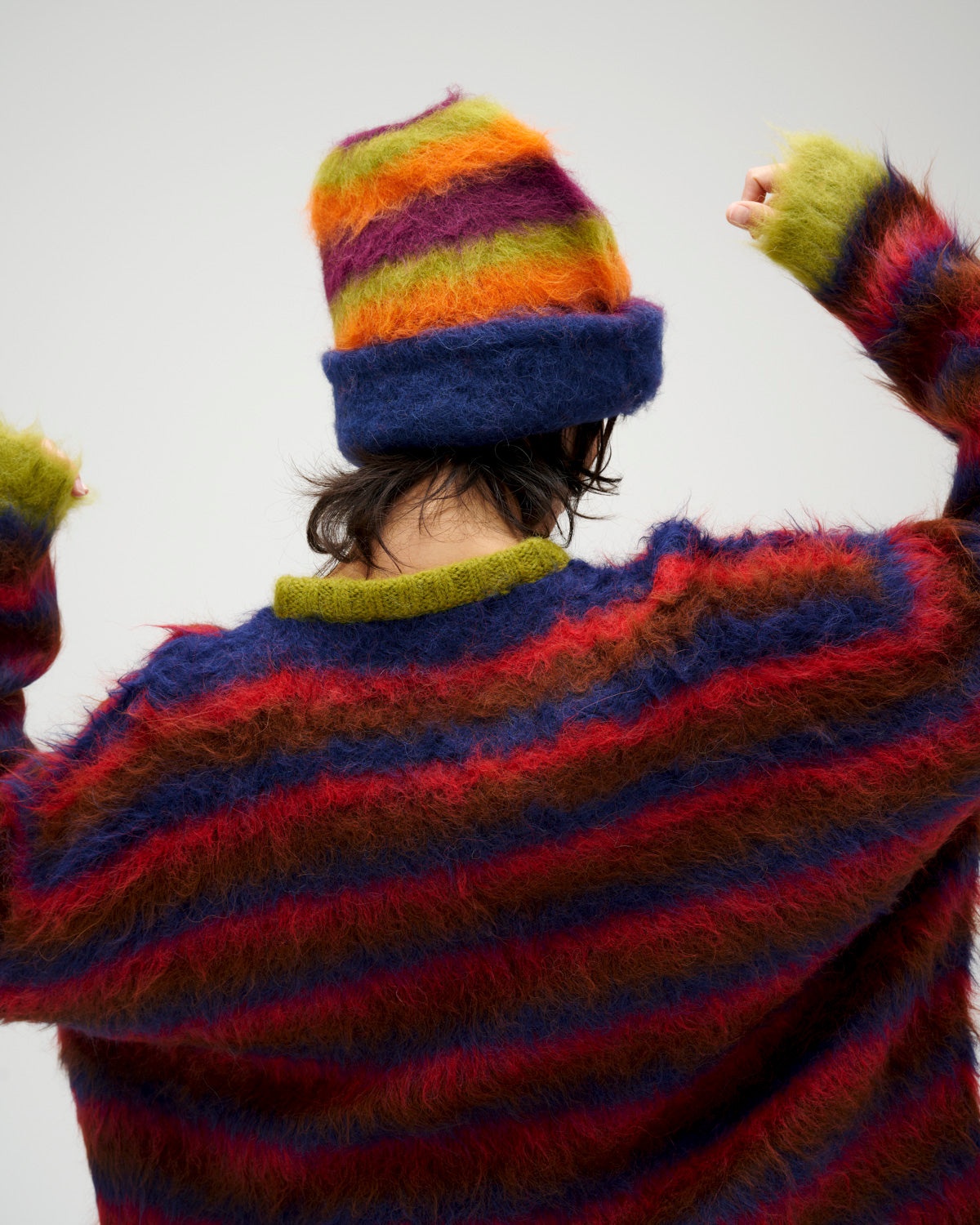 Stripe Boxy Knit Sweater - Brown Multi - 5
