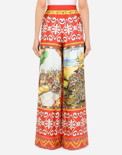 Dolce & Gabbana Carretto-print silk pants outlook