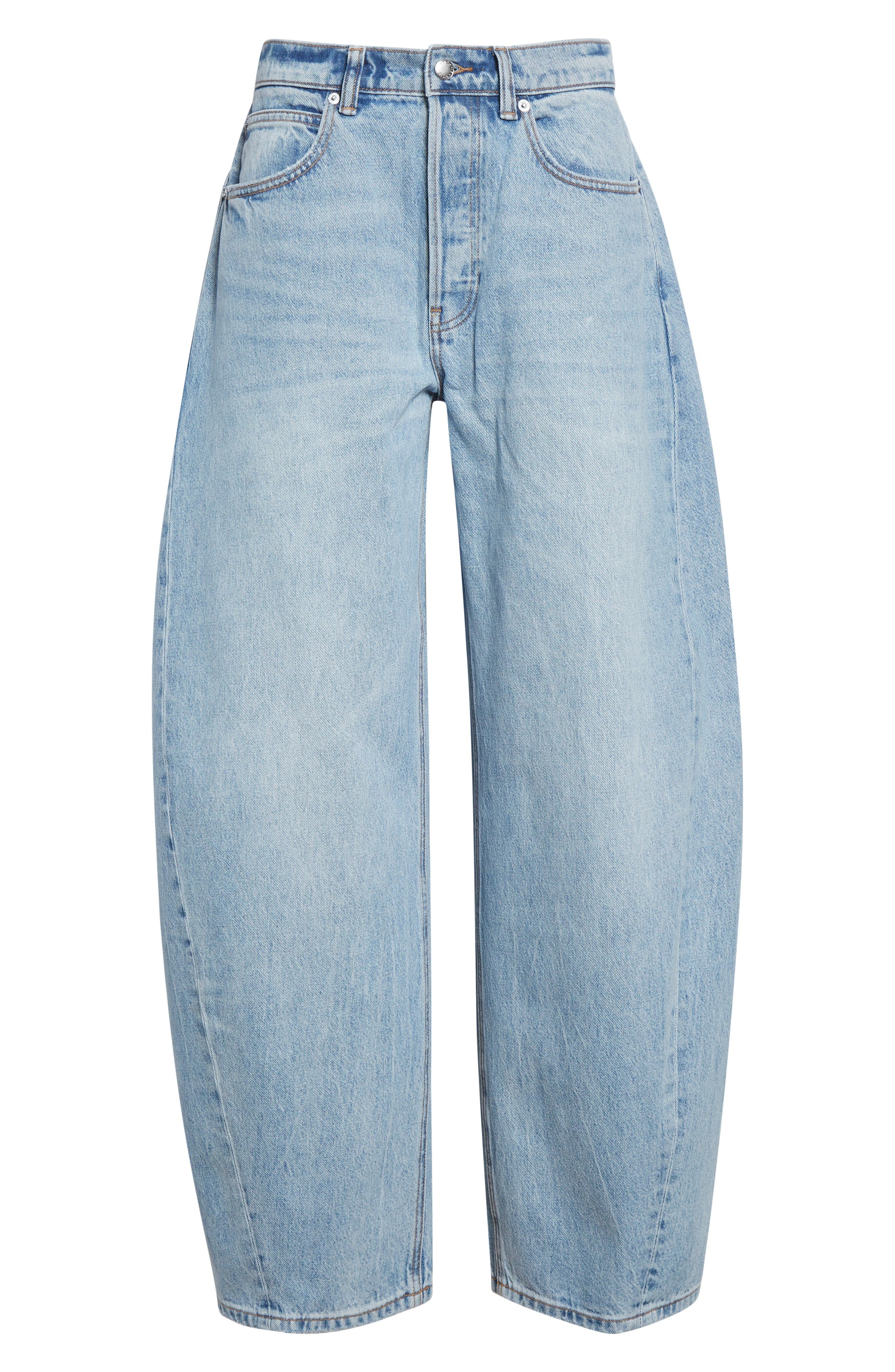 Alexander Wang Blow Up Mid Rise Balloon Leg Jeans in Vintage Bleach Blue at Nordstrom - 6