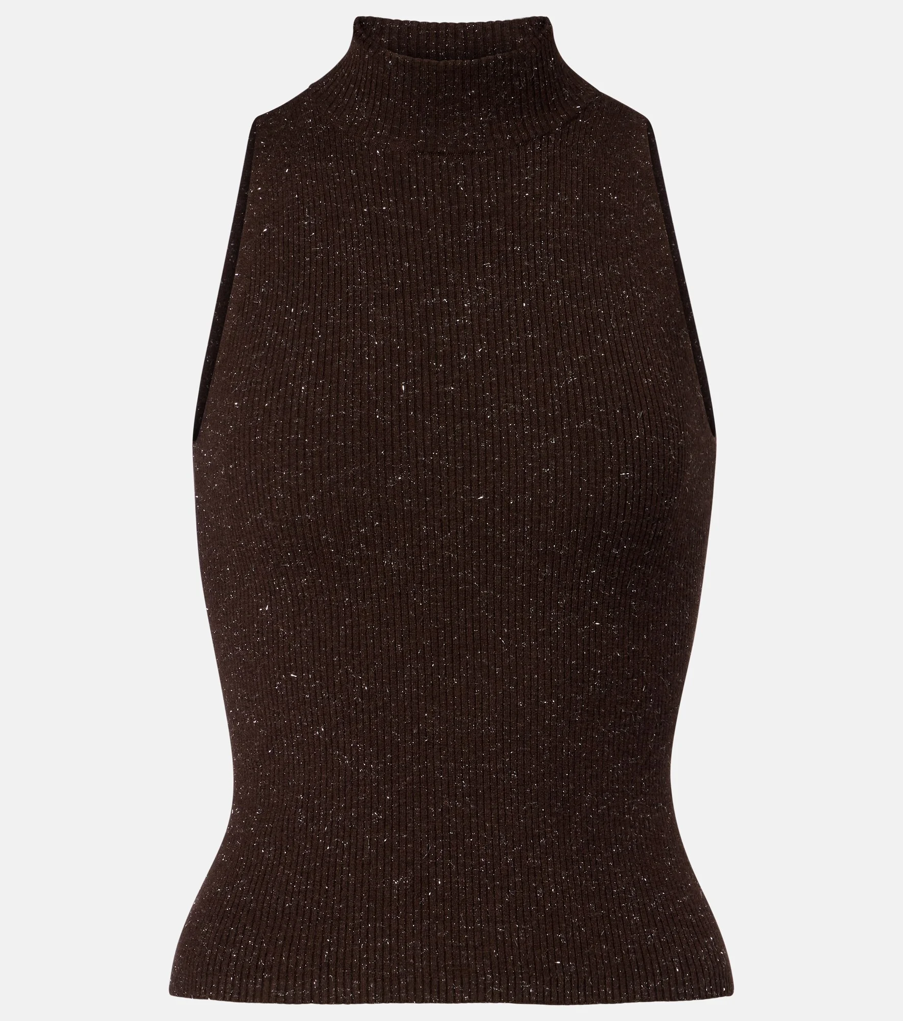 Ribbed-knit lamé top - 1