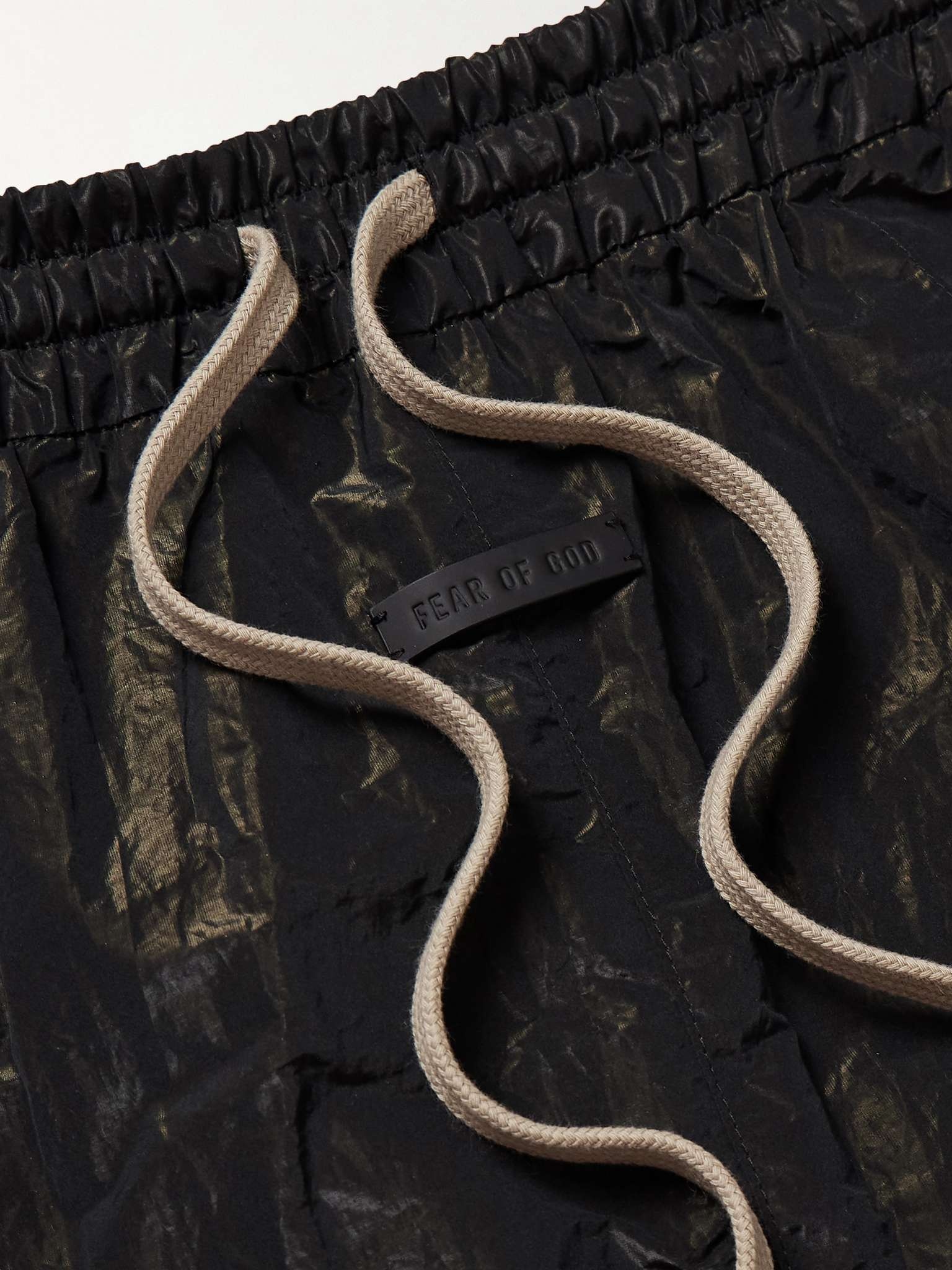Tapered Logo-Appliquéd Crinkled-Shell Sweatpants - 4