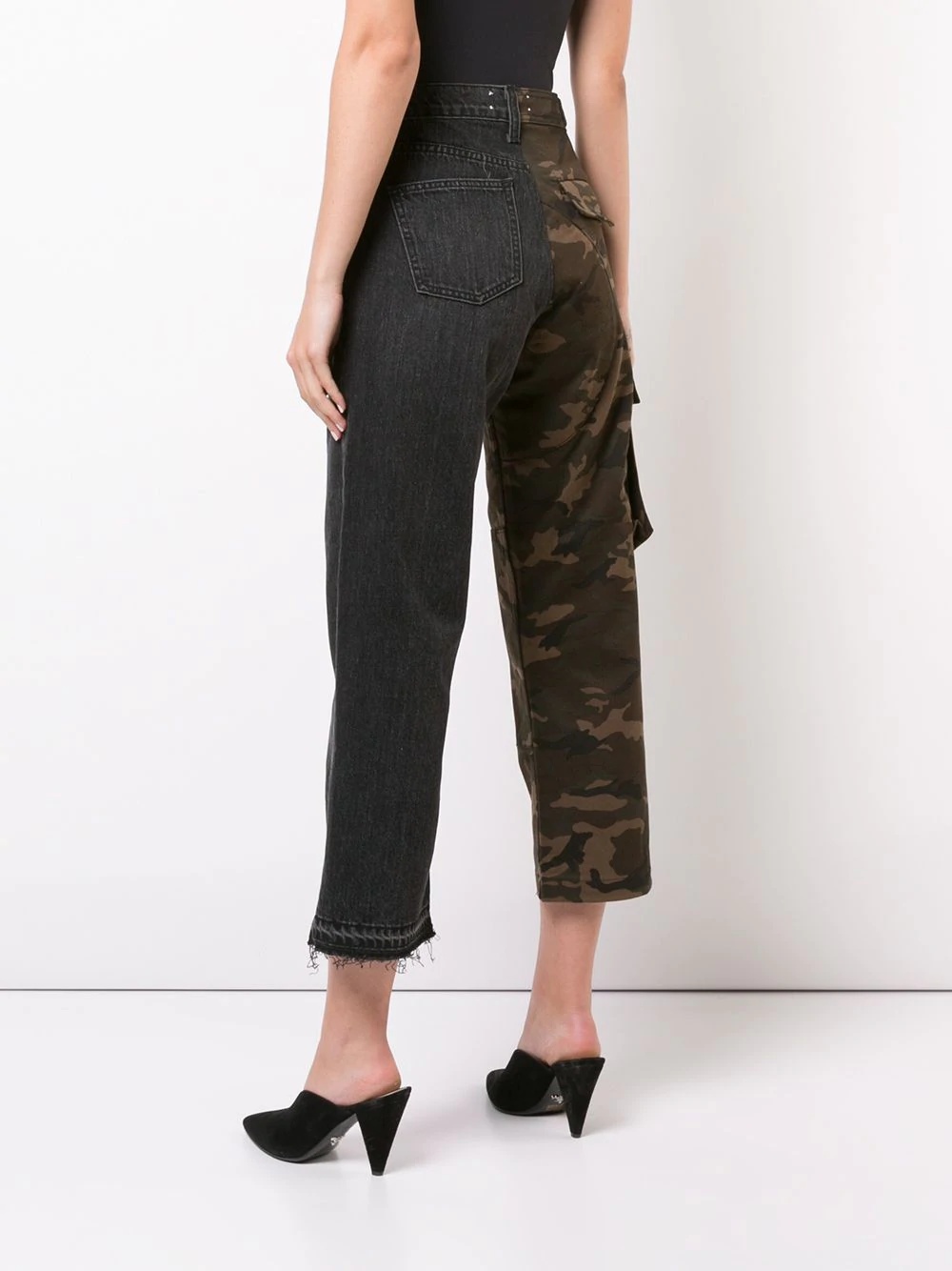 split camouflage cargo jeans - 4