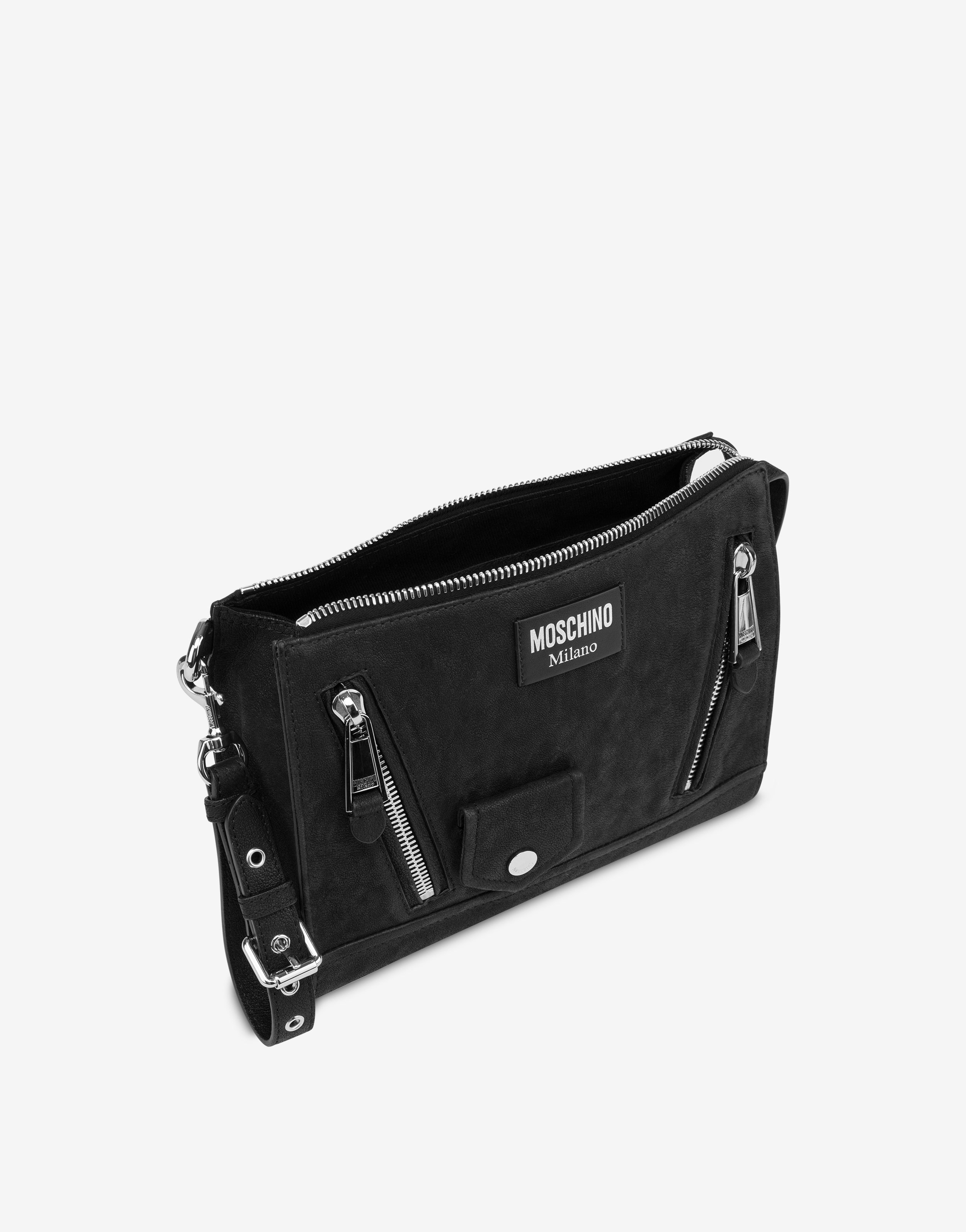 WASHED NAPPA LEATHER BIKER CLUTCH - 3