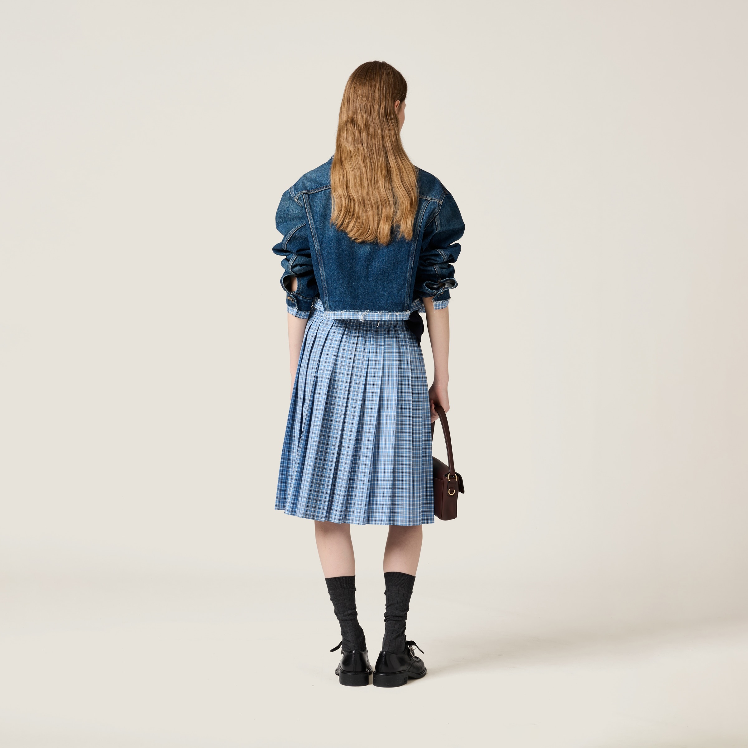 Pleated check skirt - 3