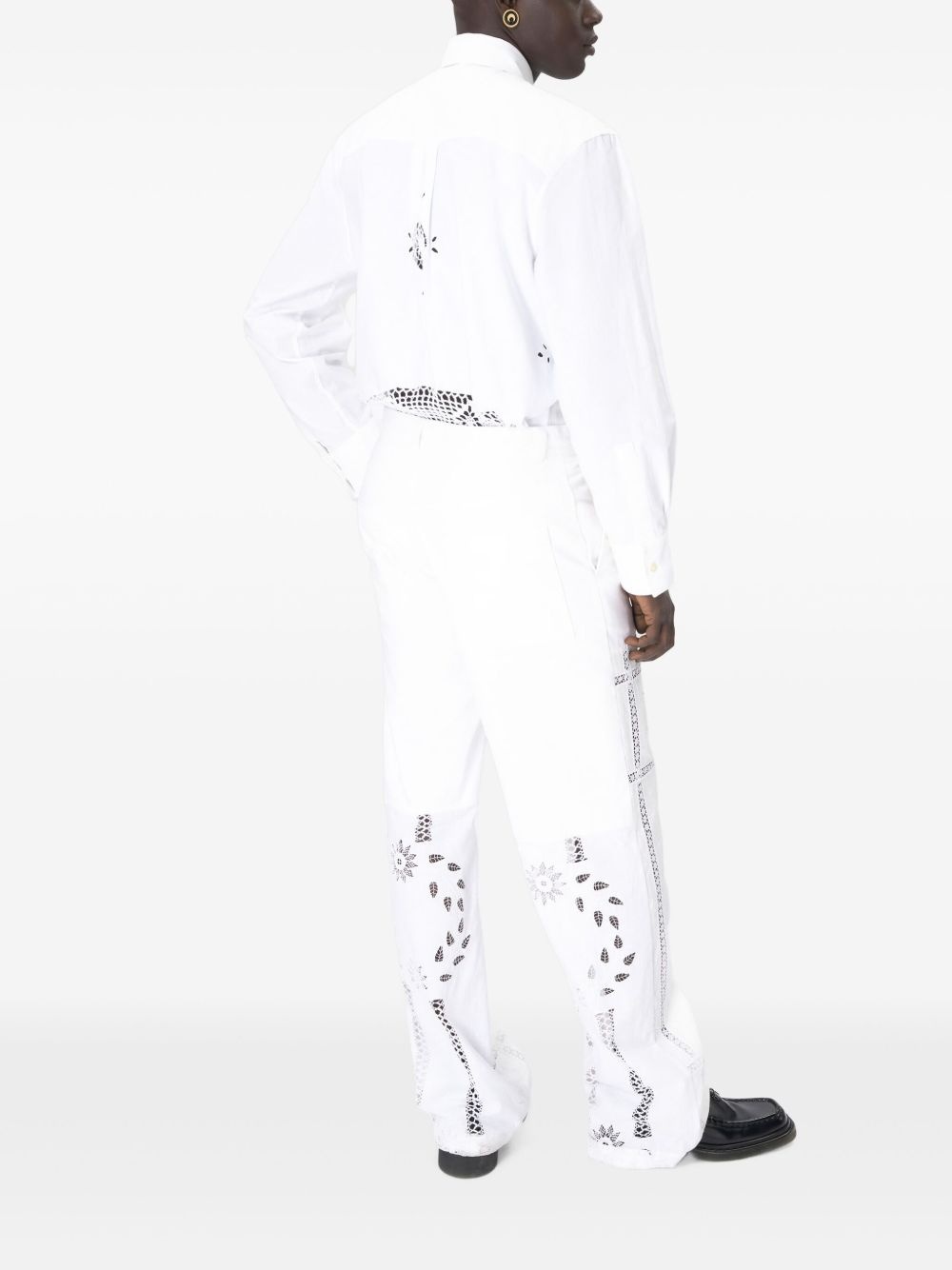 embroidered cotton trousers - 2