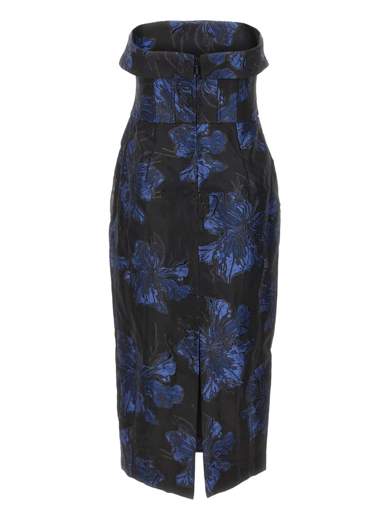 REBECCA VALLANCE off-the-shoulder floral-print dress outlook