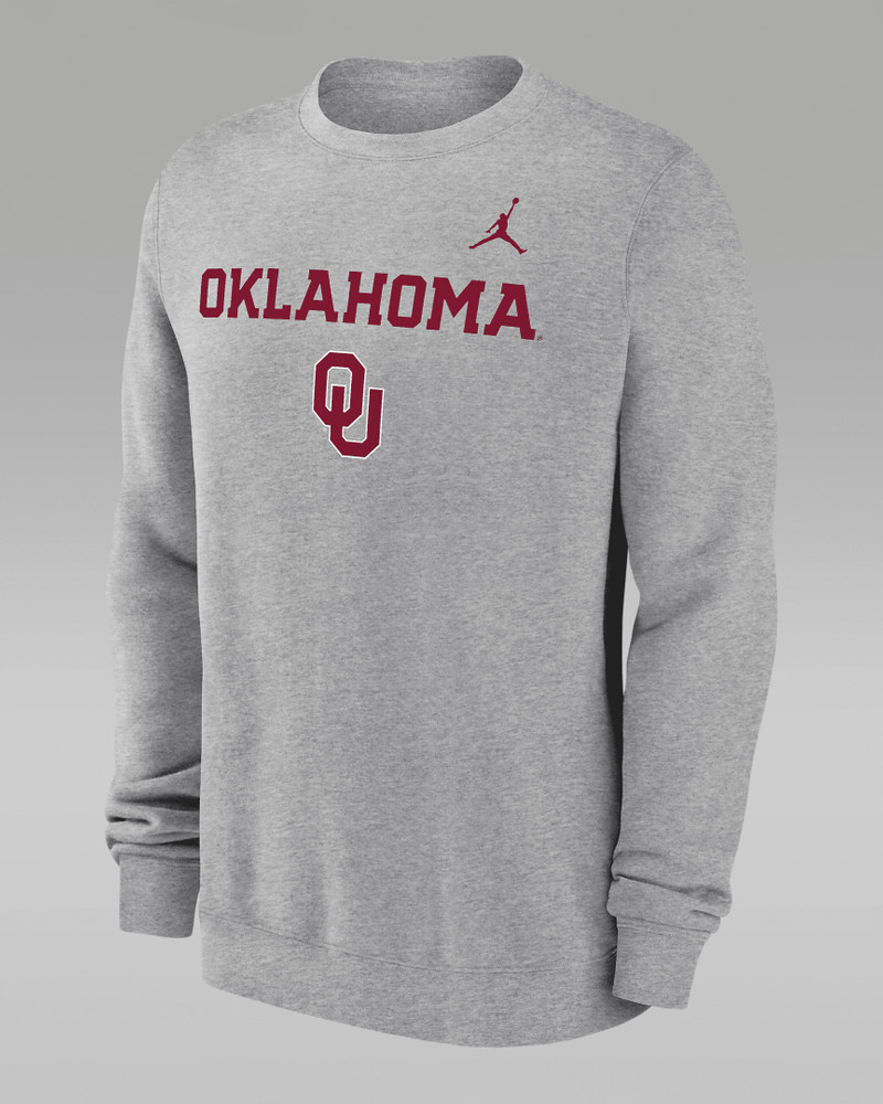 Oklahoma Sooners Primetime Primary Stack Men's Jordan College Pullover Crew 1