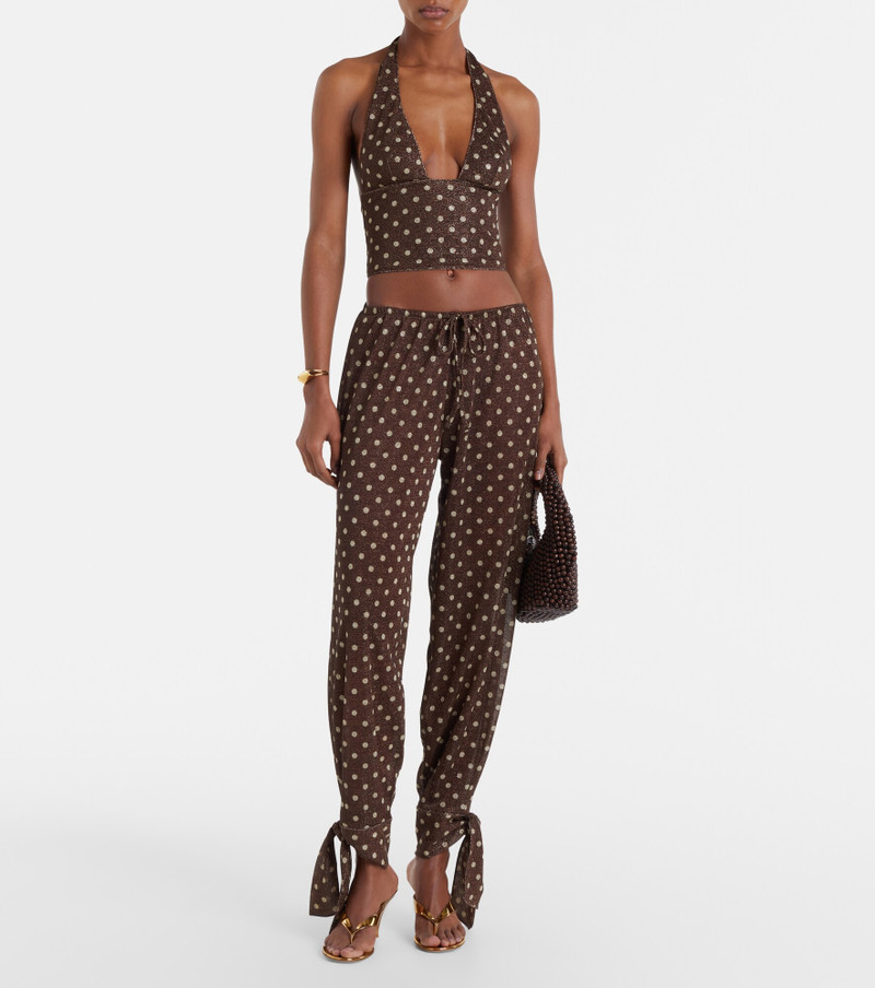 Oséree Lumière polka-dot tapered pants outlook