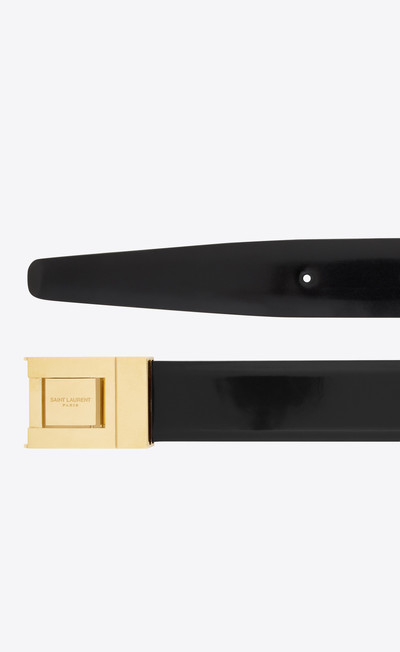 SAINT LAURENT male buckle thin belt in brushed leather outlook