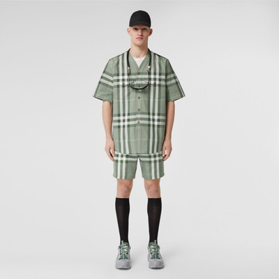 Burberry Check Cotton Baseball Shirt outlook