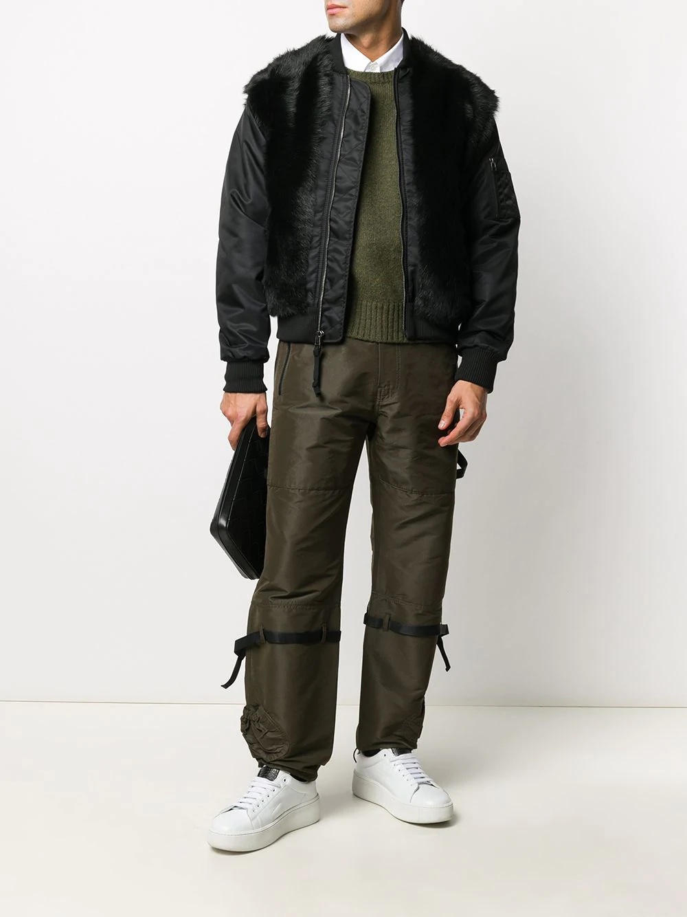 high-waist cargo trousers - 2