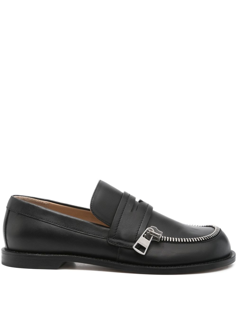 zip-detail penny loafers - 1