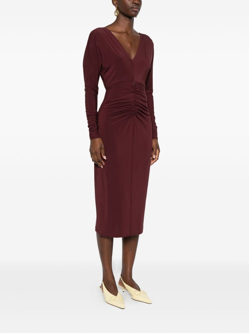 ruched-detail long-sleeve midi dress 3