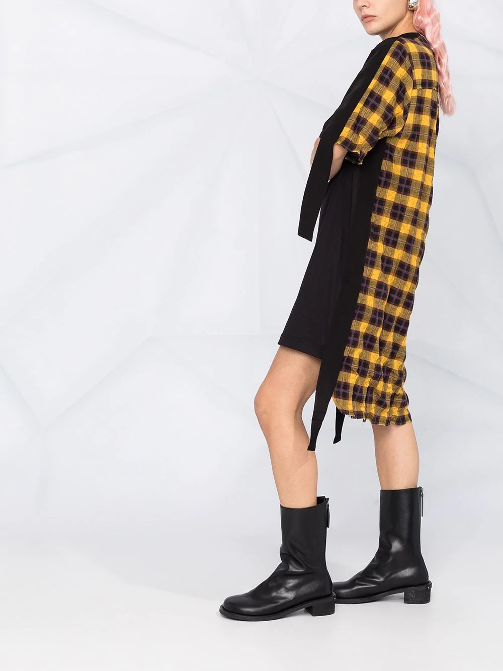 high-low checked dress - 6