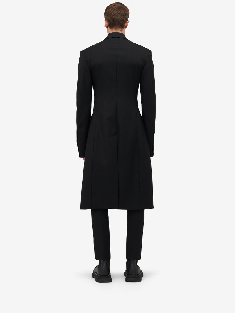 Men's Double-breasted Tailored Coat in Black 4