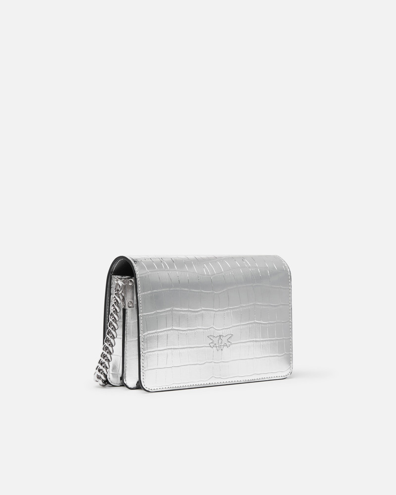 PINKO MINI LOVE BAG CLICK BAG IN METALLIC CROCODILE-PRINT LEATHER outlook