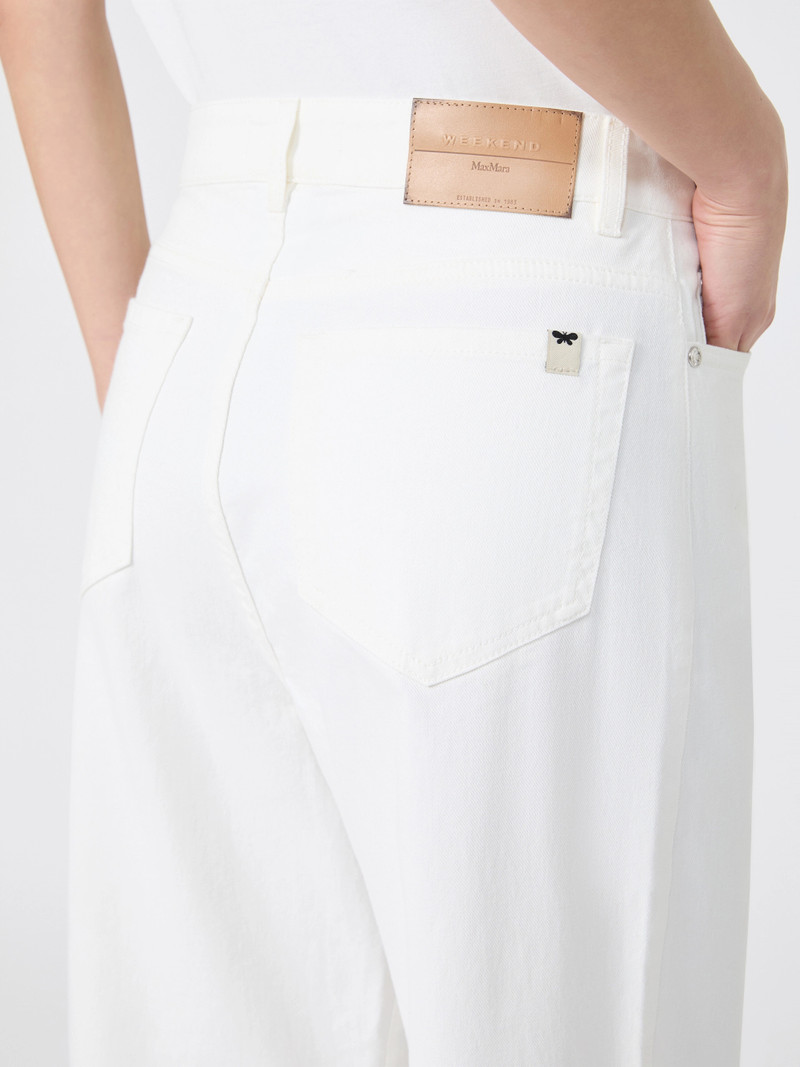 MEDINA Cotton drill wide-leg trousers - WHITE 5