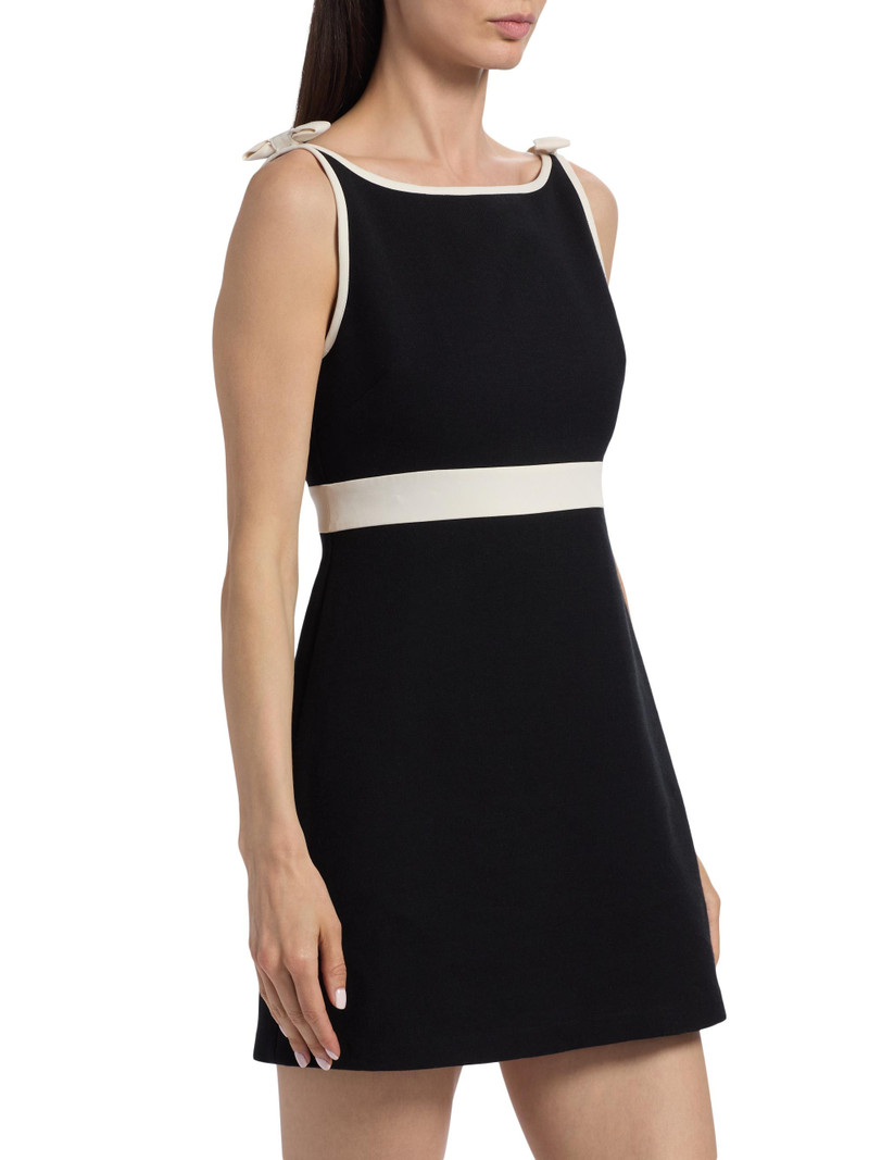 Women's Catrice Contrast Trim Bow Minidress - Black 4