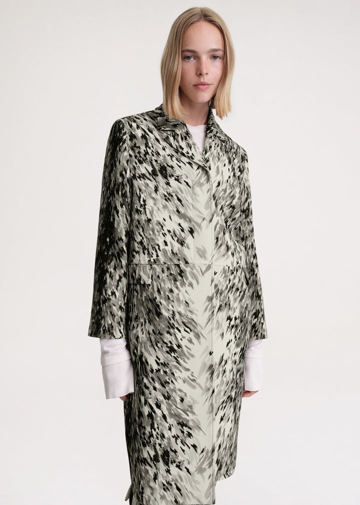 Petite fur-print coat grey - 5
