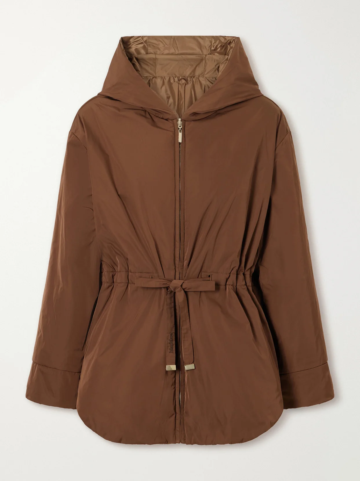 Hooded Belted Shell Jacket - 1