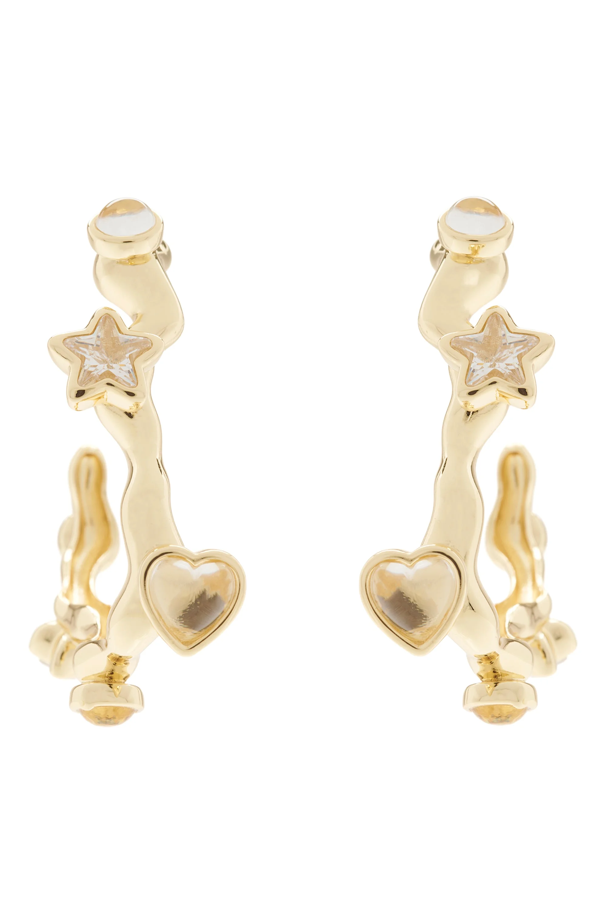 GOLD CLEAR SUPER FLORENCE EARRINGS - 1