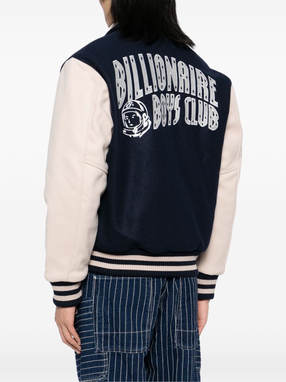logo-patched bomber jacket - 4