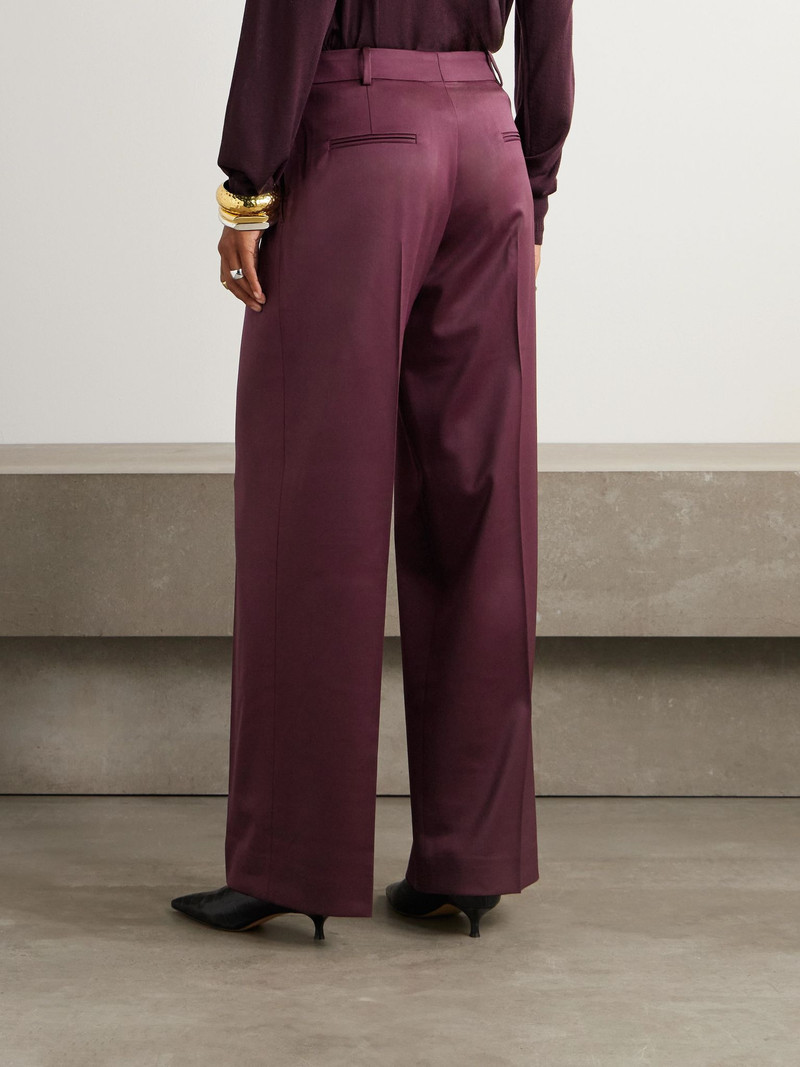 Wool-blend wide-leg pants Burgundy 4