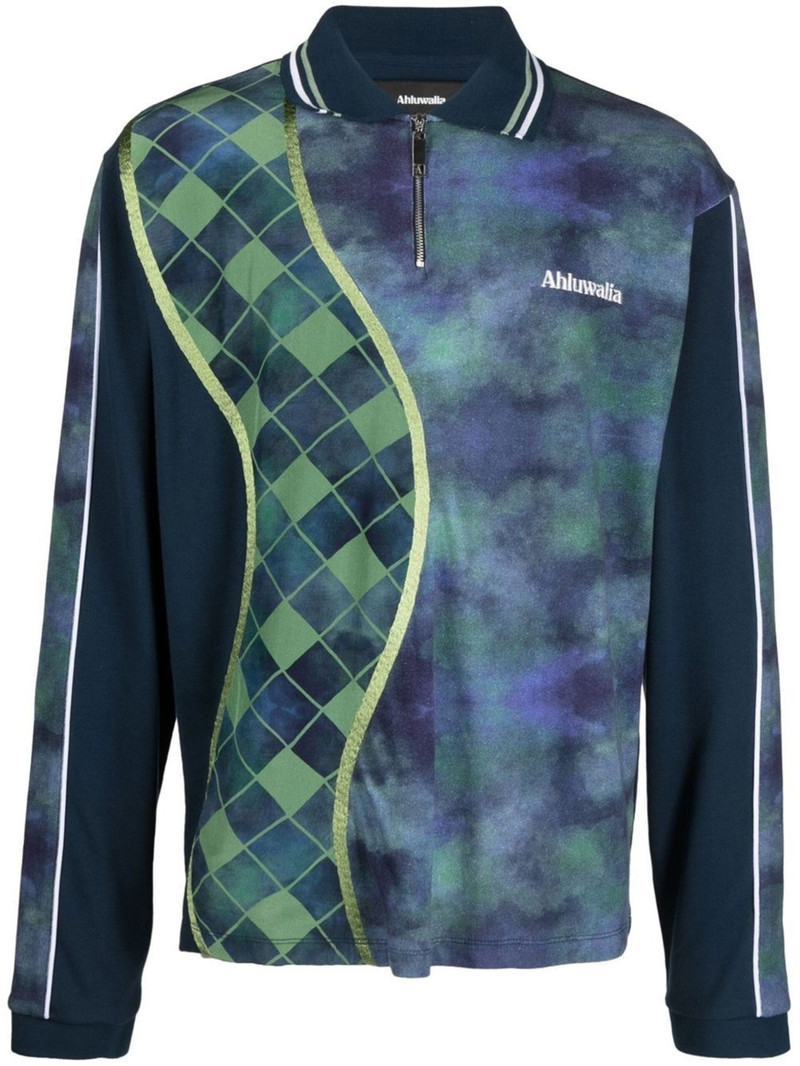 abstract-print polo shirt - 1