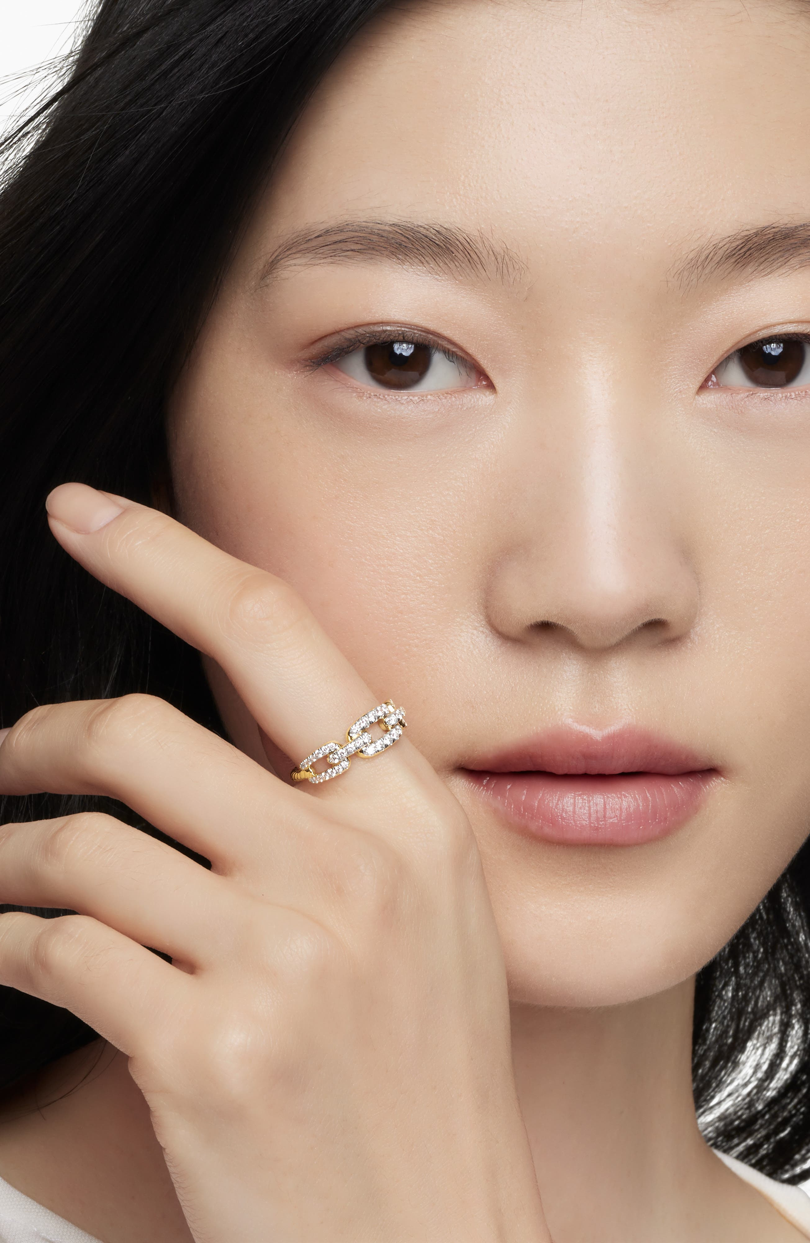 David Yurman Stax Diamond Chain Link Ring in Yellow Gold at Nordstrom - 3