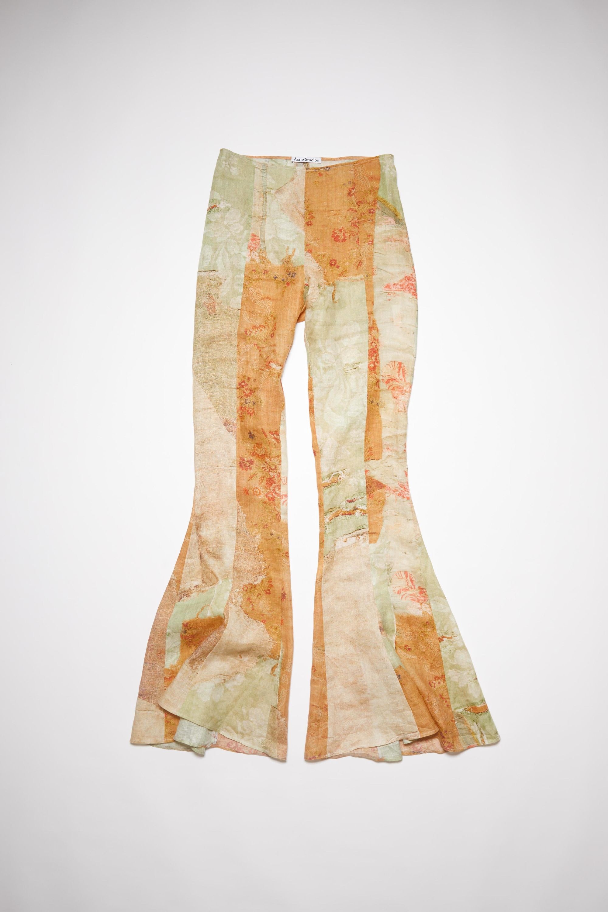 Carpet print flared trousers - Green/orange - 6
