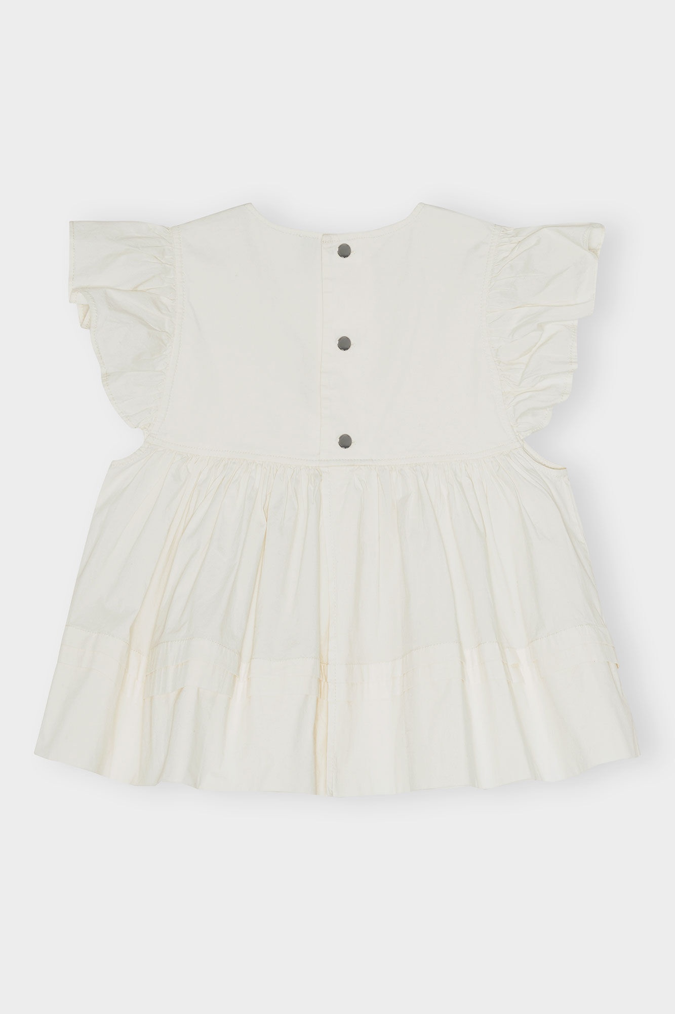 WHITE STRETCH COTTON FRILL SLEEVE TOP - 6