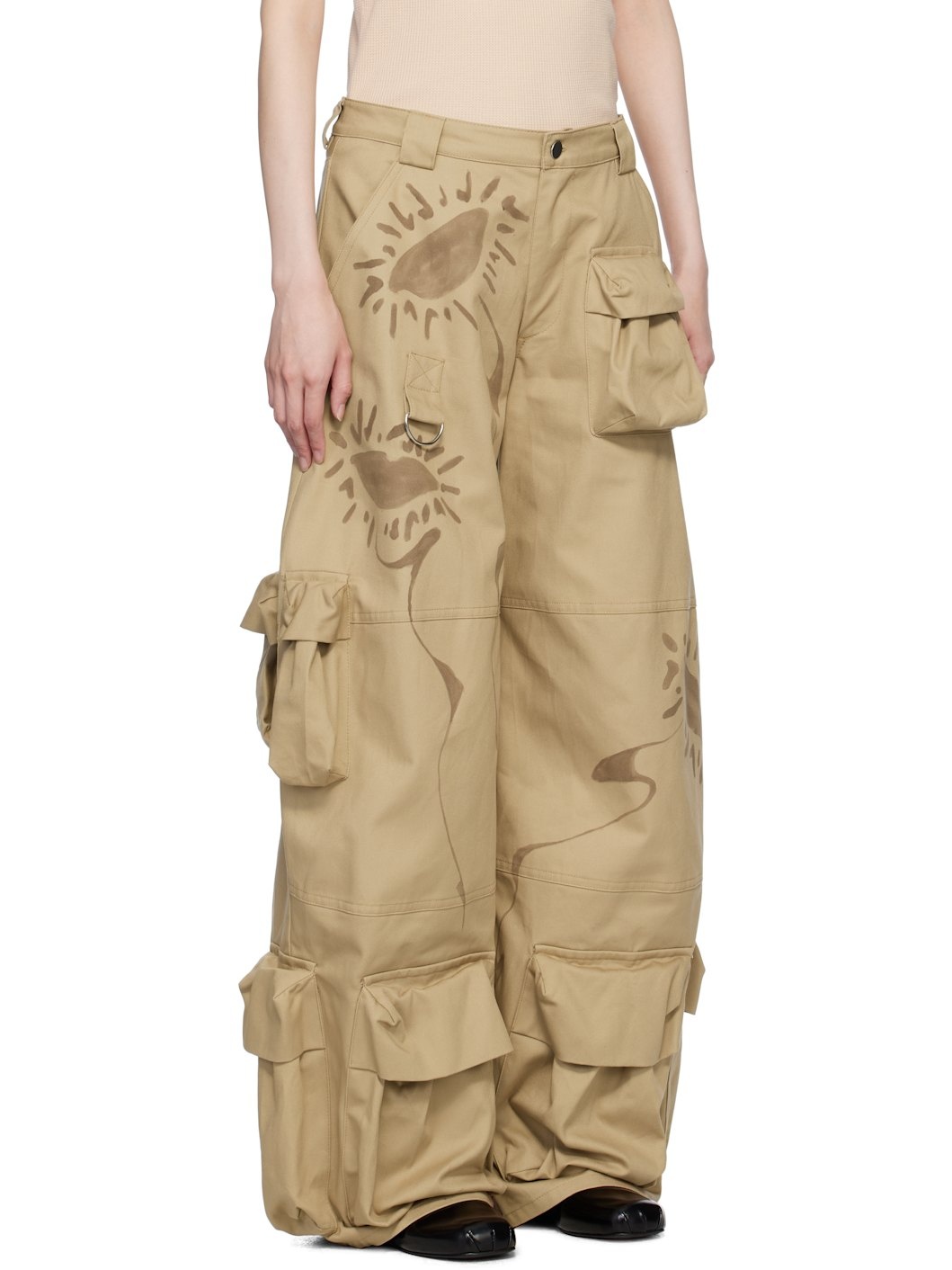 Beige Garden Cargo Pants - 2