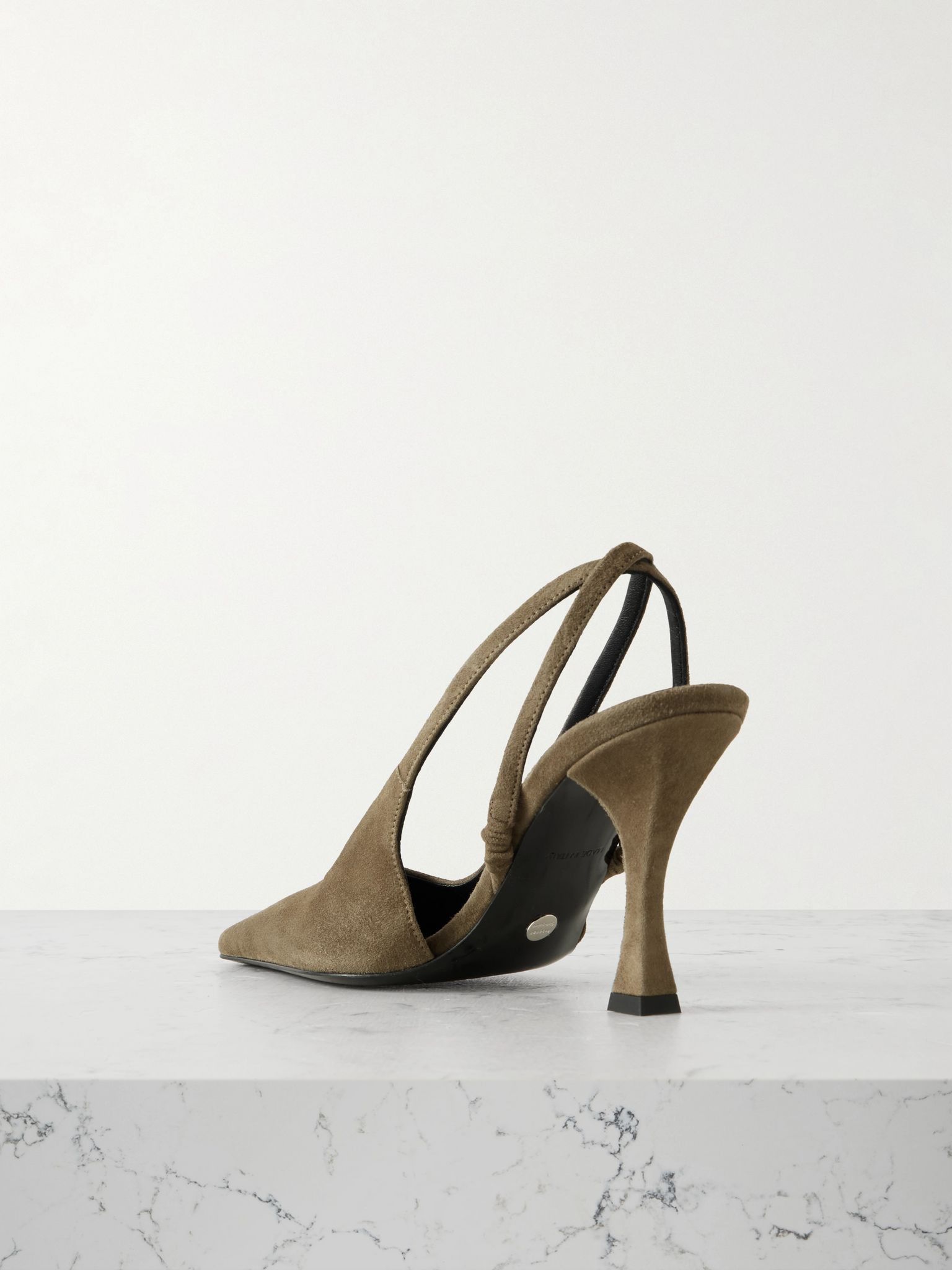 Trap suede slingback pumps Army green - 3