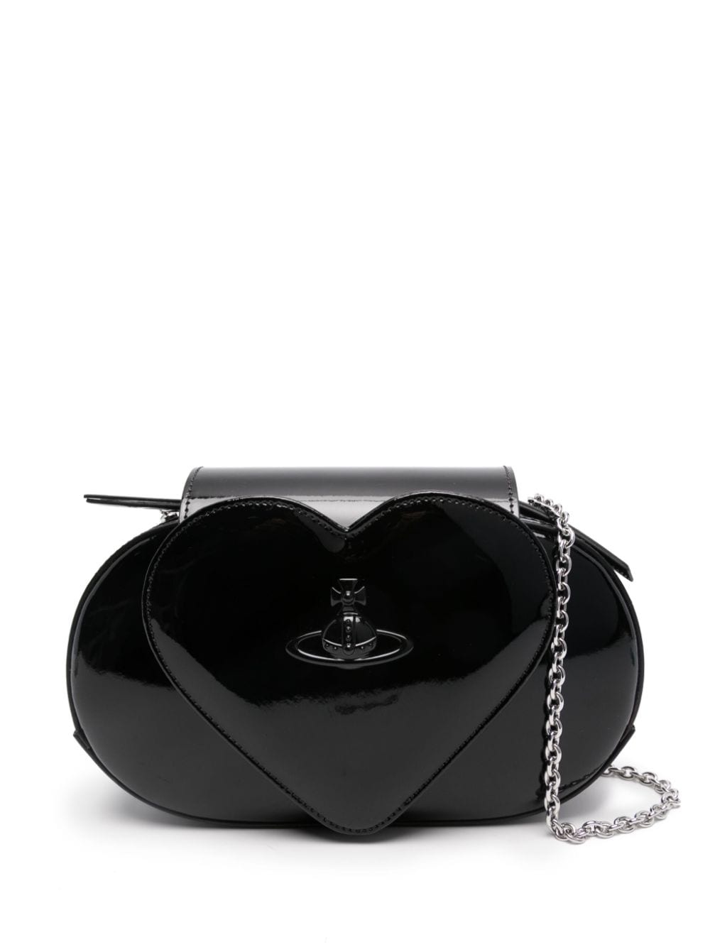★Vivienne Westwood★ Johnny Heart Flap Crossbody Bag Silver Vivienne Westwood Jonny Heart Flap cross body bag | farfetch