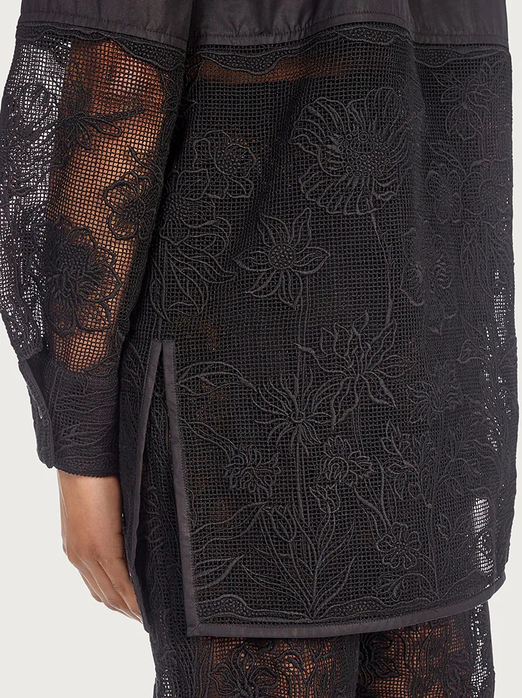 LONG SHIRT WITH CORDONETTO LACE - 5
