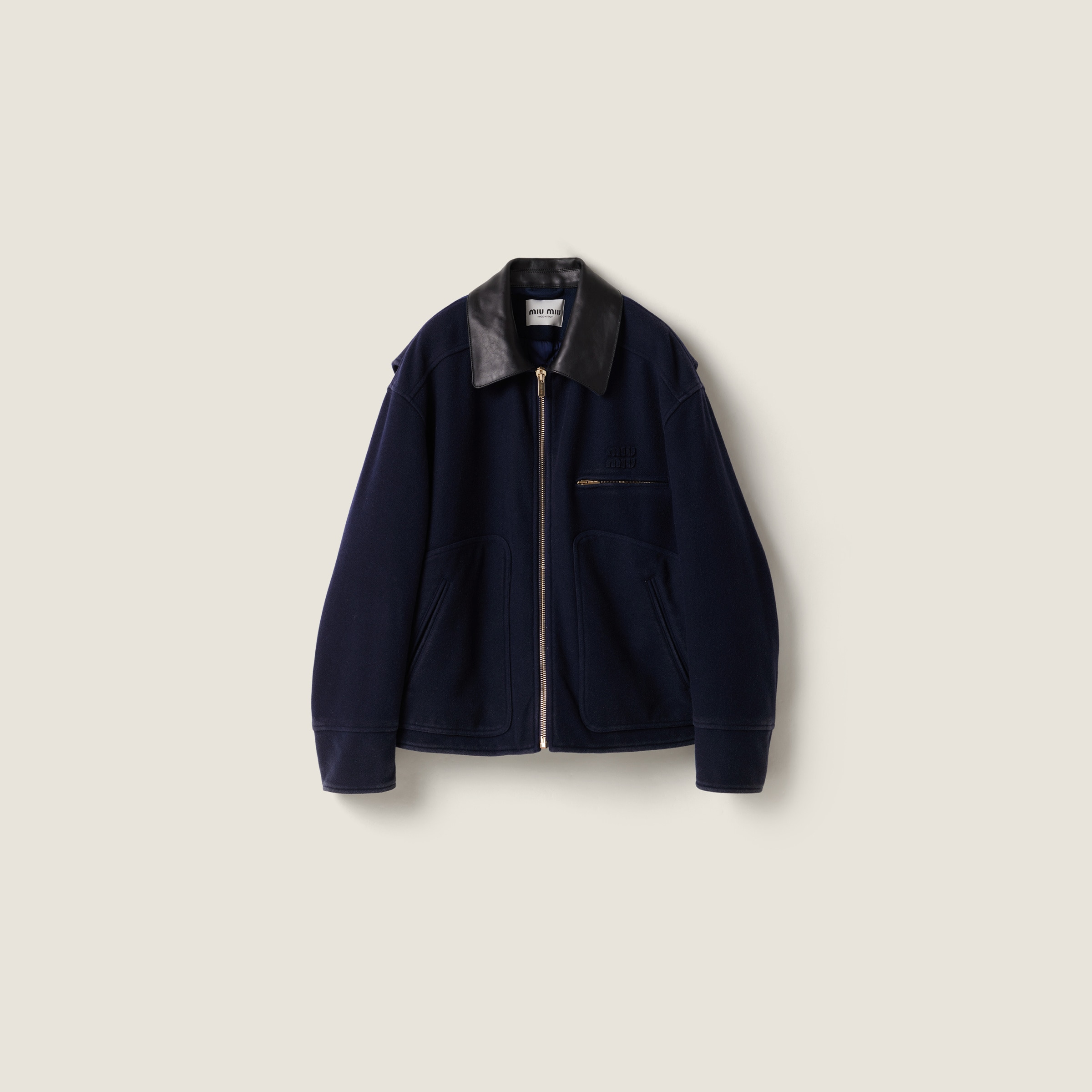 Washed wool cloth blouson jacket - 1