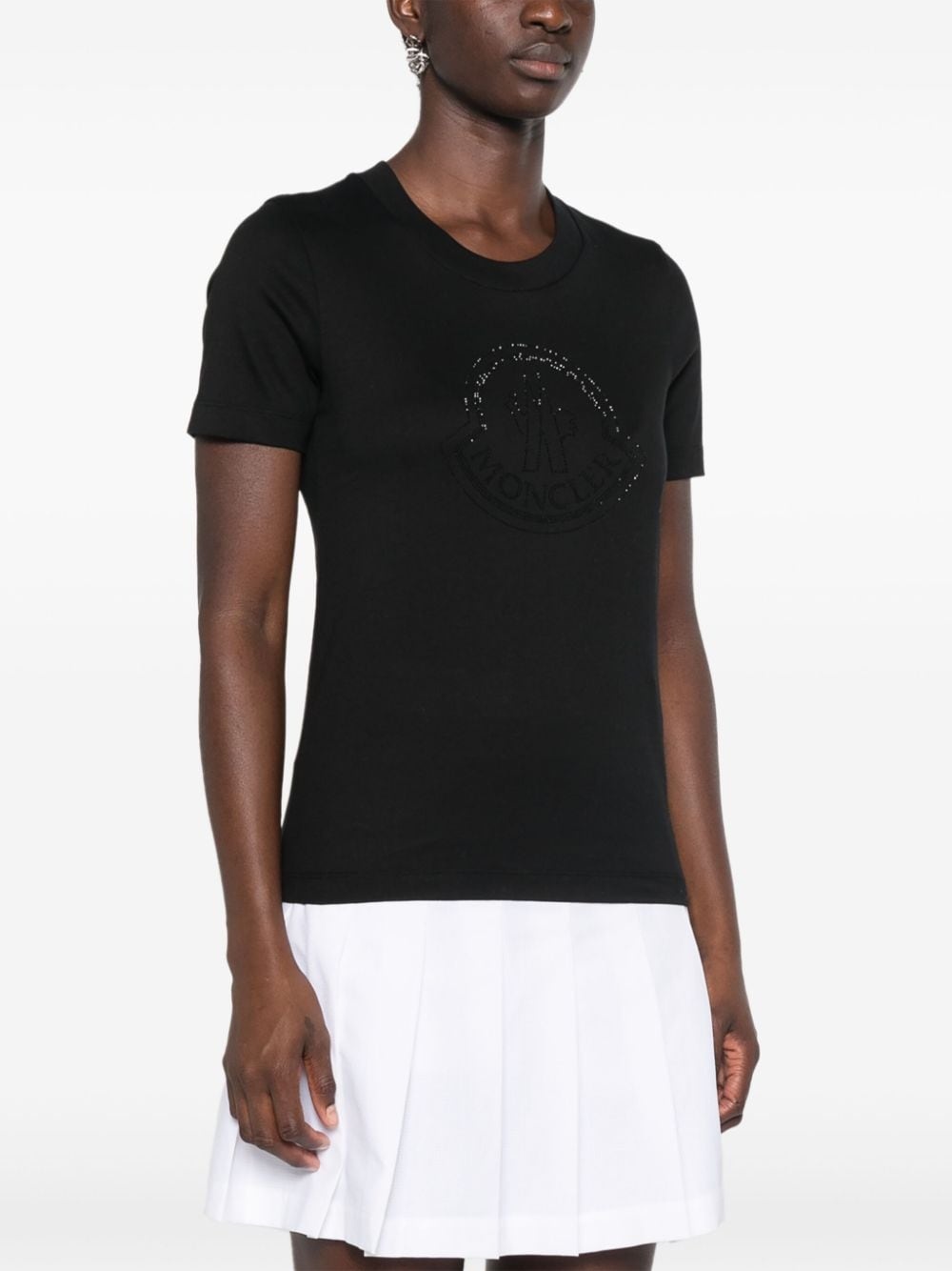 MONCLER Rhinestone Tシャツ Moncler crystal-embellished T-shirt | Black | FARFETCH