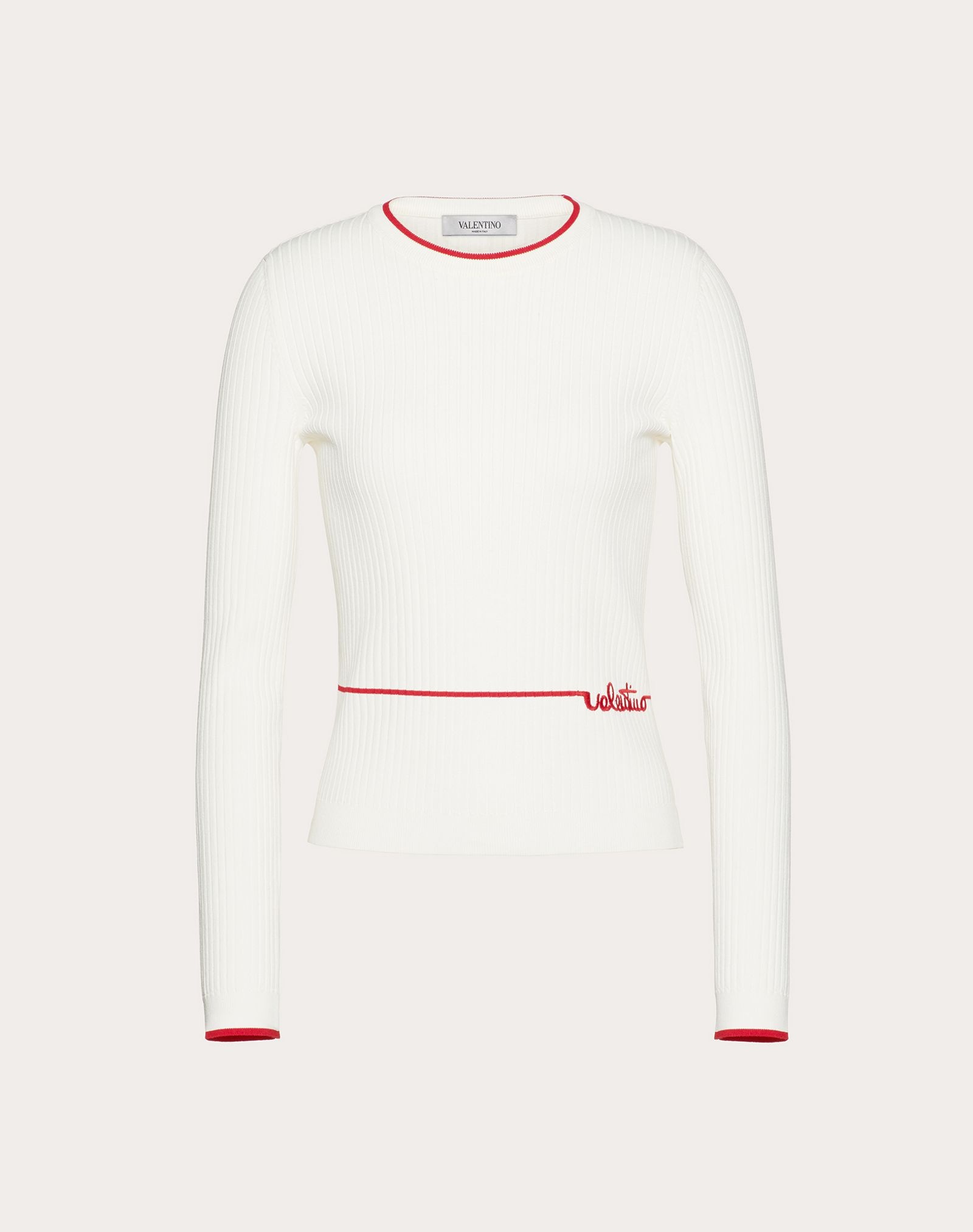 Viscose Sweater with Valentino Signature Embroidery - 1