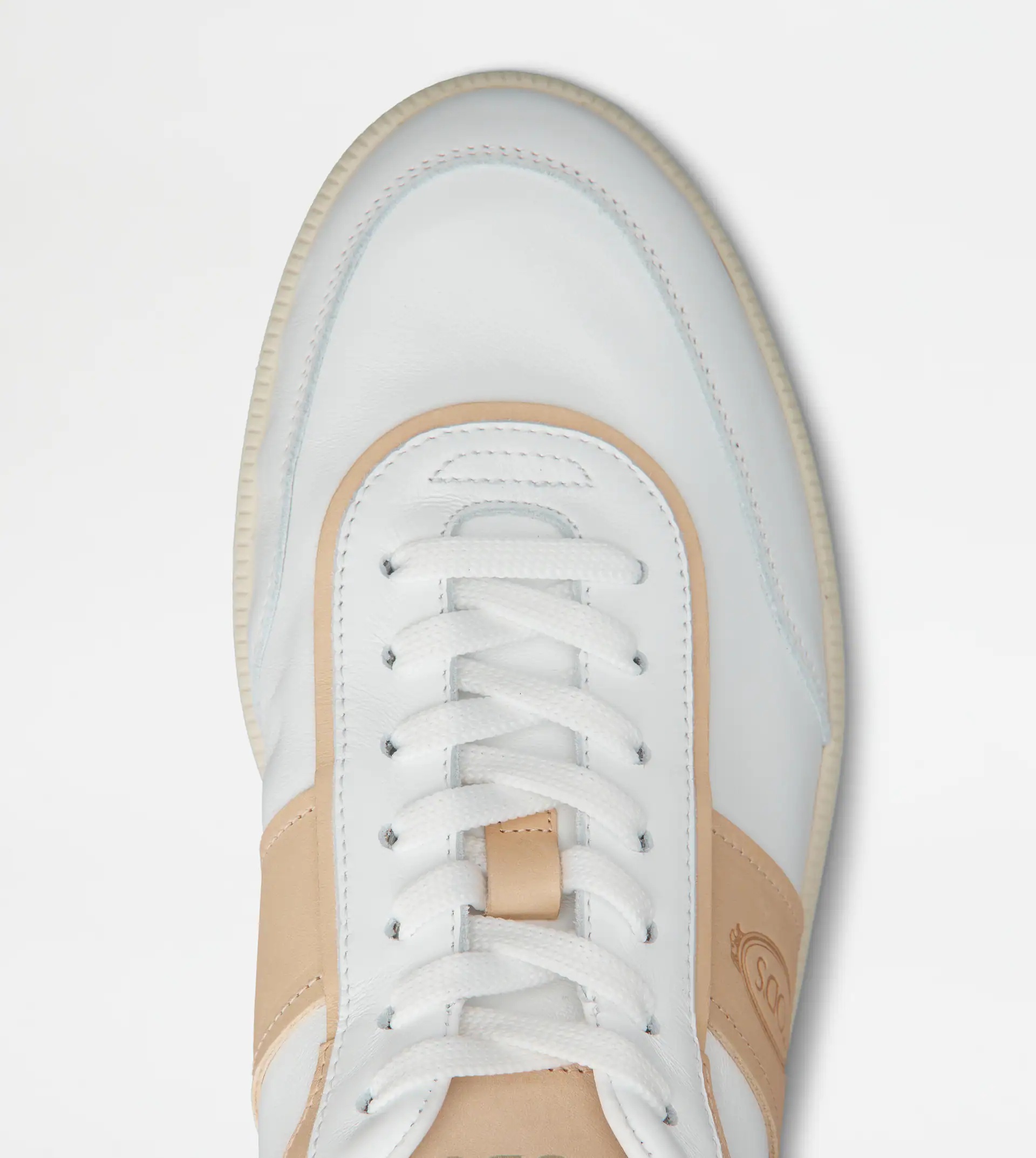 TOD'S TABS SNEAKERS IN LEATHER - WHITE, BEIGE - 4